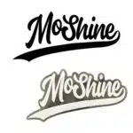 Moshine Logo Sticker Matte Black And White Clear