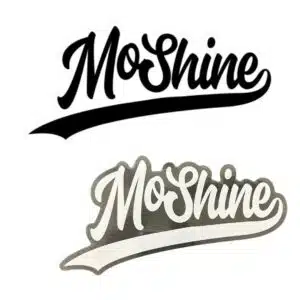 Moshine Logo Sticker Matte Black And White Clear